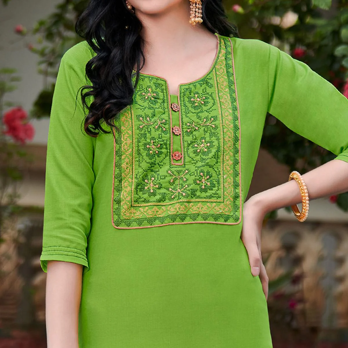 Buy Parrot Green Designer Georgette Palazzo Salwar Suit | Palazzo Salwar  Suits